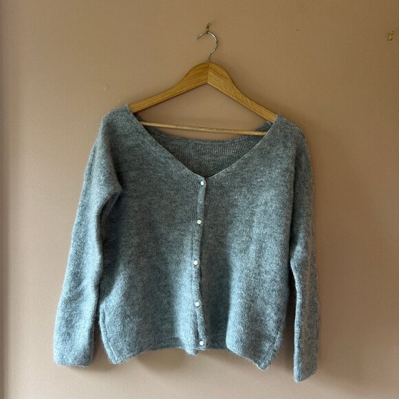 Sezane Barry Jumper in Light Marl Grey - Picture 2 of 4
